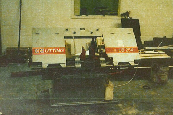 steel-stockholders-history-1987c Archive footage of High Peak Steels cutting saw