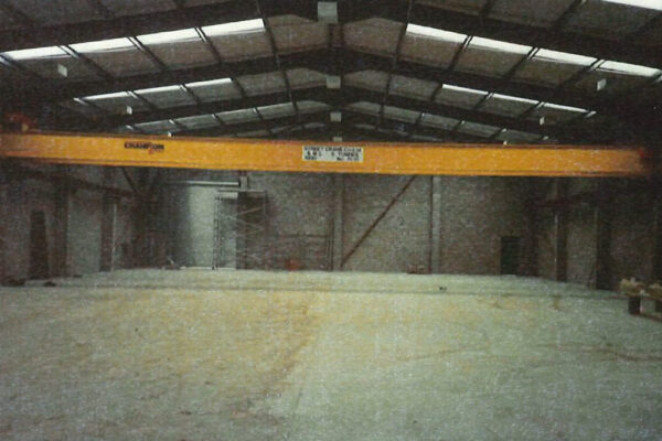 steel-stockholders-history-1990b Archive footage of High Peak Steels empty warehouse